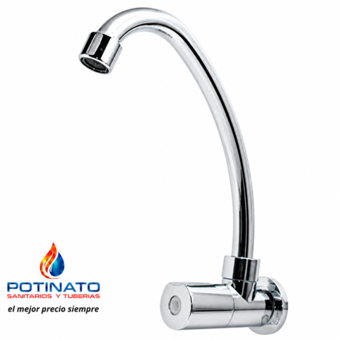 CANILLA COCINA PVC CROMO PICO J CIERRE CERAMICO