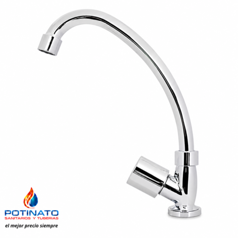 CANILLA COCINA PVC CROMO PICO J MESADA CIERRE CERA