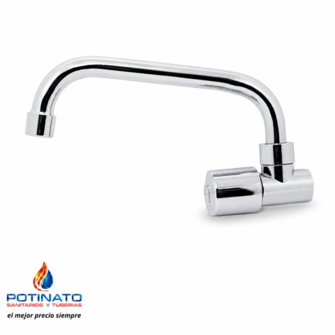 CANILLA COCINA PVC CROMO PICO U CIERRE CERAMICO