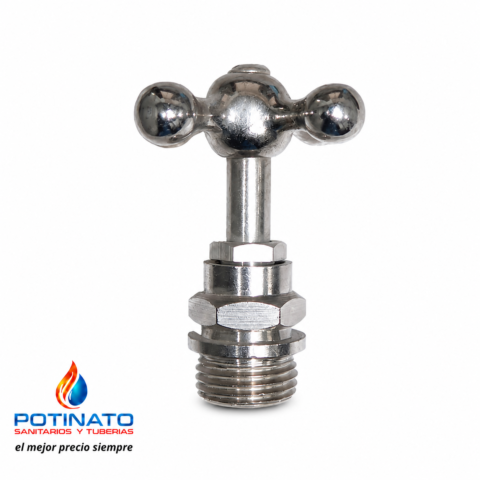 CABEZAL LLAVE DE PASO 1/2 VOL CRUZ CROMO EF
