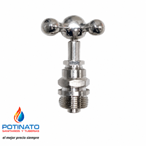 CABEZAL FV LLAVE DE PASO 1/2 CROMO C/VOLAN