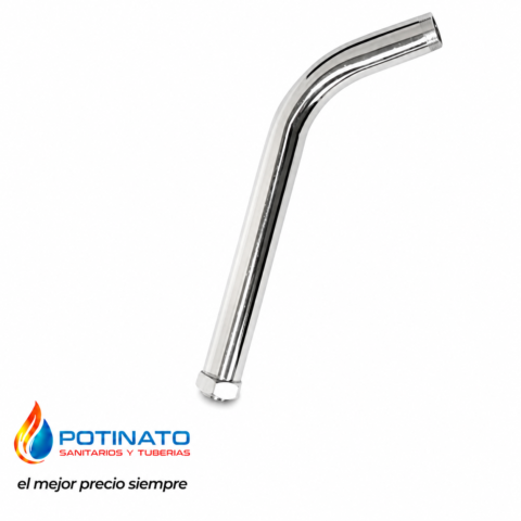 BRAZO LLUVIA BRONCE CROMO 45° 20CM 1/2" C/NUEZ
