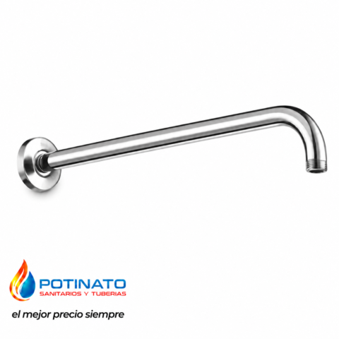 BRAZO LLUVIA BRONCE CROMO 90° 40CM C/ROSETA