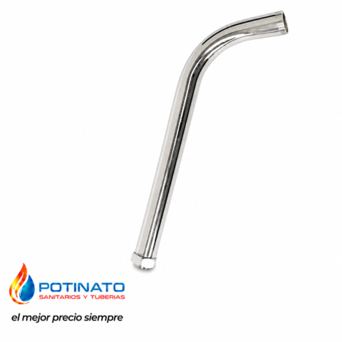BRAZO LLUVIA BRONCE CROMO 90° 20CM 1/2" C/NUEZ