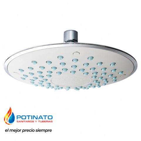 LLUVIA PVC CROMADA REDONDA ANTICALCAREA 15CM