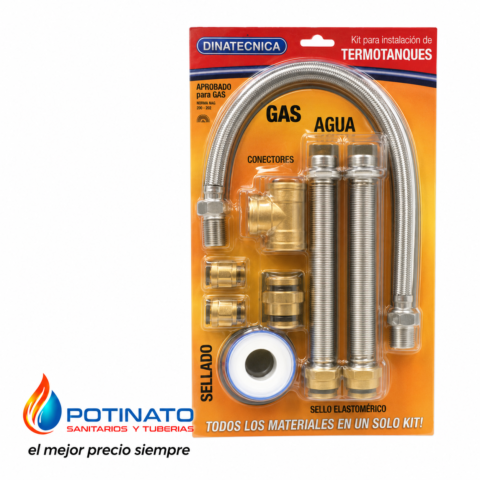 kit flexibles para conexion termotanques