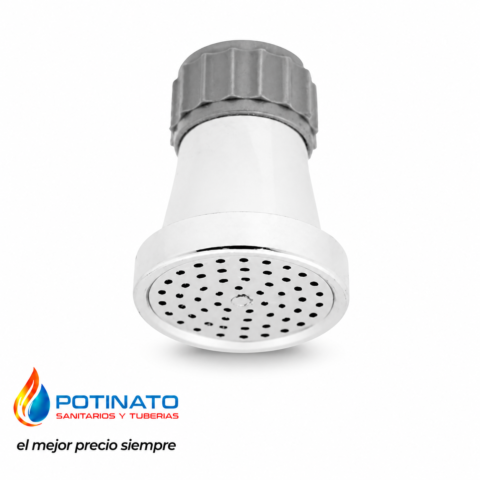 LLUVIA PVC SOLA FLOR ARTICULADA CROMO 1/2"
