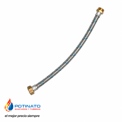 FLEXIBLE GAS ENVASADO MALLADO 1/2"x1,30mt