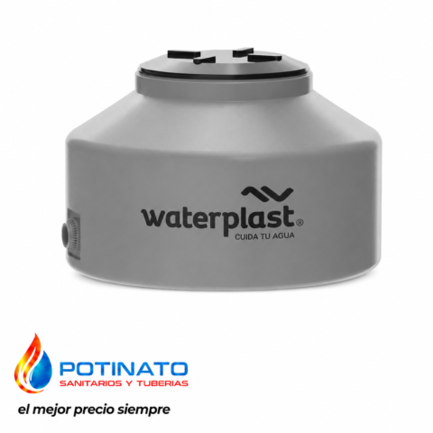WATERPLAST TRICPAPA GRIS 200 LITROS CHATO 85X57 CM