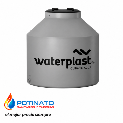 WATERPLAST TRICPAPA GRIS 200 LITROS CHATO 80X80 CM